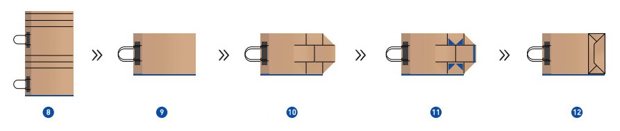 Máquina para Hacer Bolsas de Papel Cortadas en J con Asas Rizadas/Planas y Sobreplegado Superior, Alimentada por Rollos